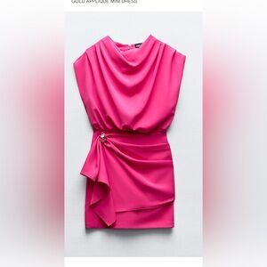 Zara Pink Draped Women’s Dress
